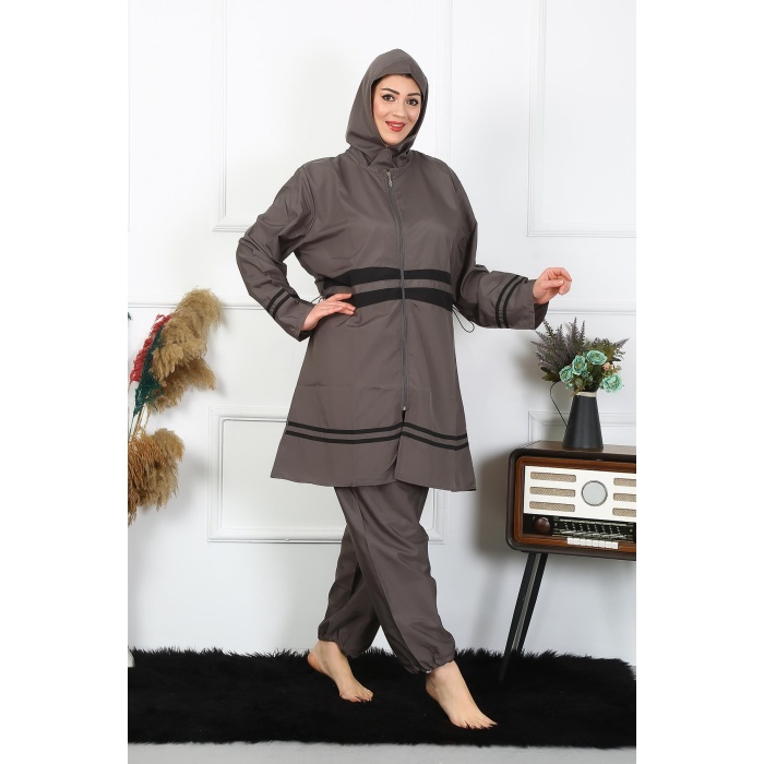 Beruflic Büyük Beden Tesettür Mayo 7xl-8xl-9xl-10xl Füme 55010