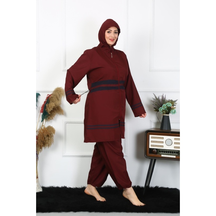 Beruflic Büyük Beden Tesettür Mayo 7xl-8xl-9xl-10xl Bordo 55010