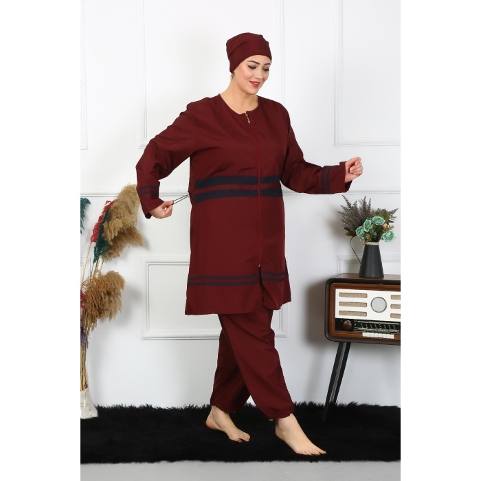 Beruflic Büyük Beden Tesettür Mayo 7xl-8xl-9xl-10xl Bordo 55010