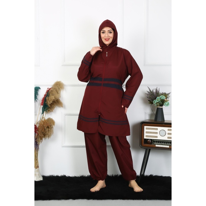 Beruflic Büyük Beden Tesettür Mayo 7xl-8xl-9xl-10xl Bordo 55010