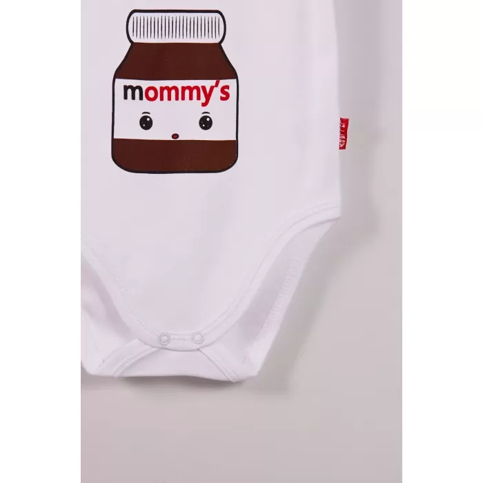 Mommys Cikolata Desenli Askılı Unisex Body