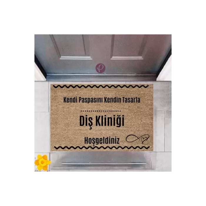 Kapı Önü Paspası Dekoratif Dijital Baskı Diş Kliniği P-2539