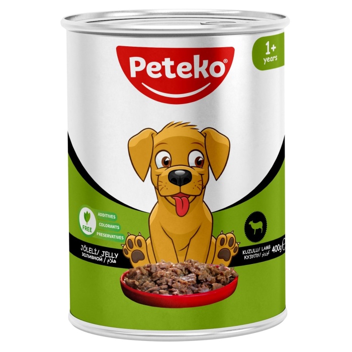 PETEKO KUZU ETLİ YAŞ KÖPEK MAMASI 400 GR 36LI