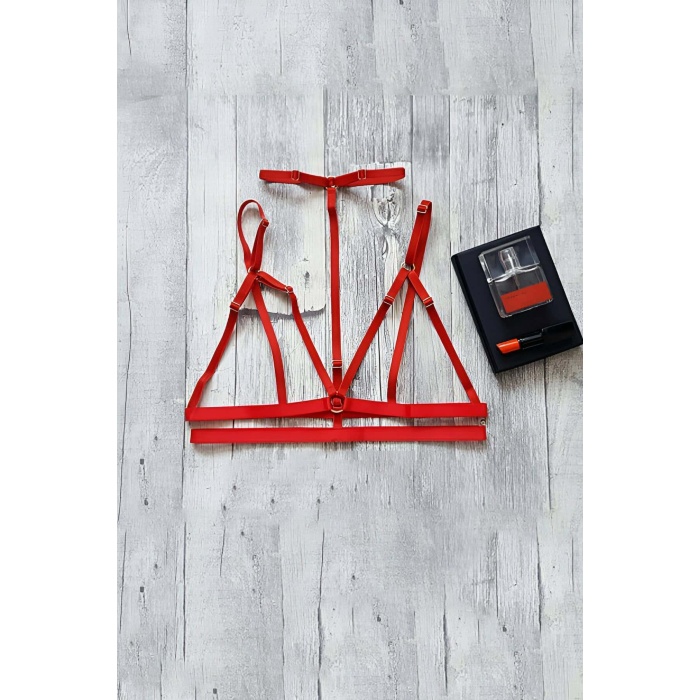 Şık Lastik Harness Sütyen - Brf143