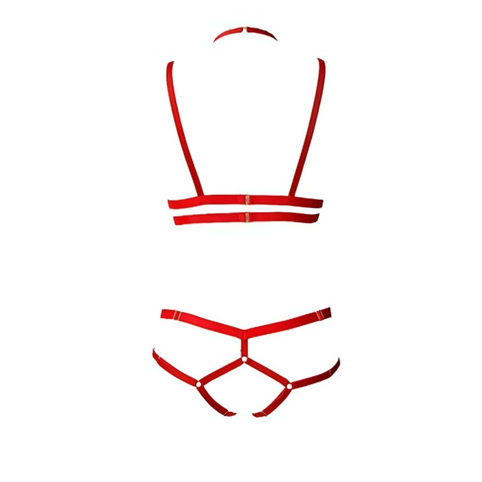 3 Parça Seksi Harness Sütyen Takım - Brf144