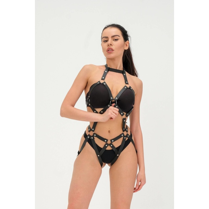 Deri Fantezi Babydoll Sexi Harness Takım 800180