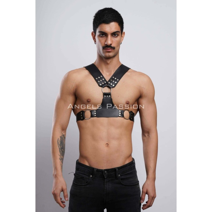 Erkek Harness, Göğüs Harness, Deri Harness, Clubwear, Partyear - Brfm120