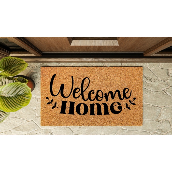 Kapı Önü Paspası Özel Tasarım Koko Model Welcome Home PK-1592