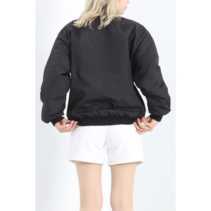 Unisex Bomber Ceket Siyah