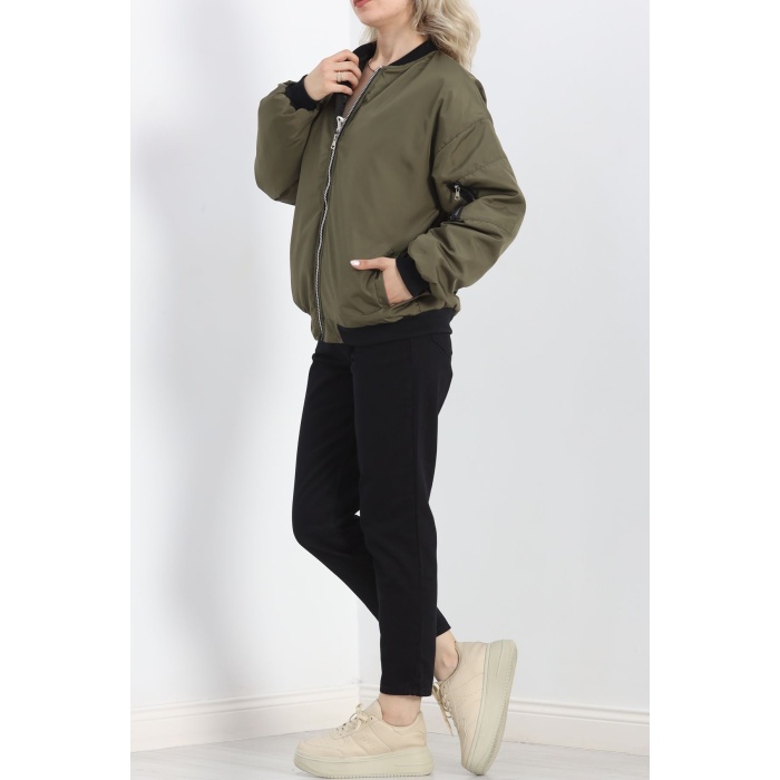 Unisex Bomber Ceket Haki