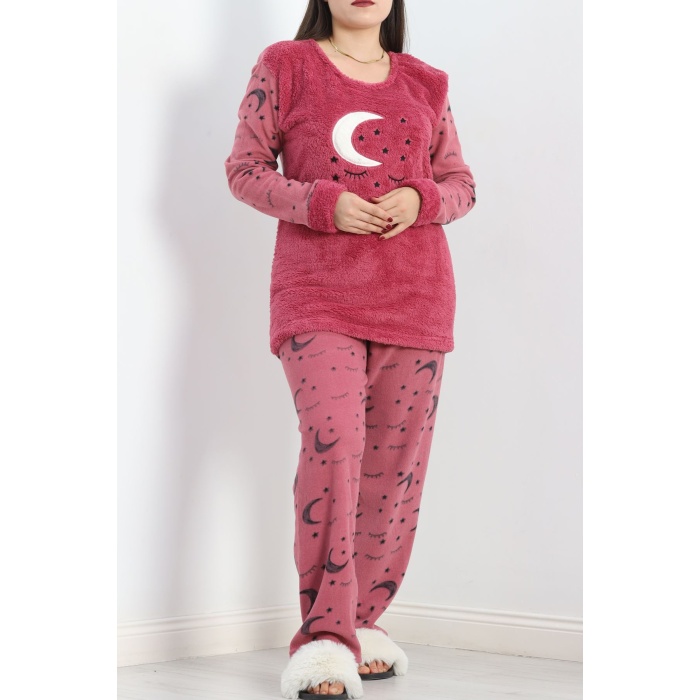 Battal Polar Pijama Takımı Fuşya