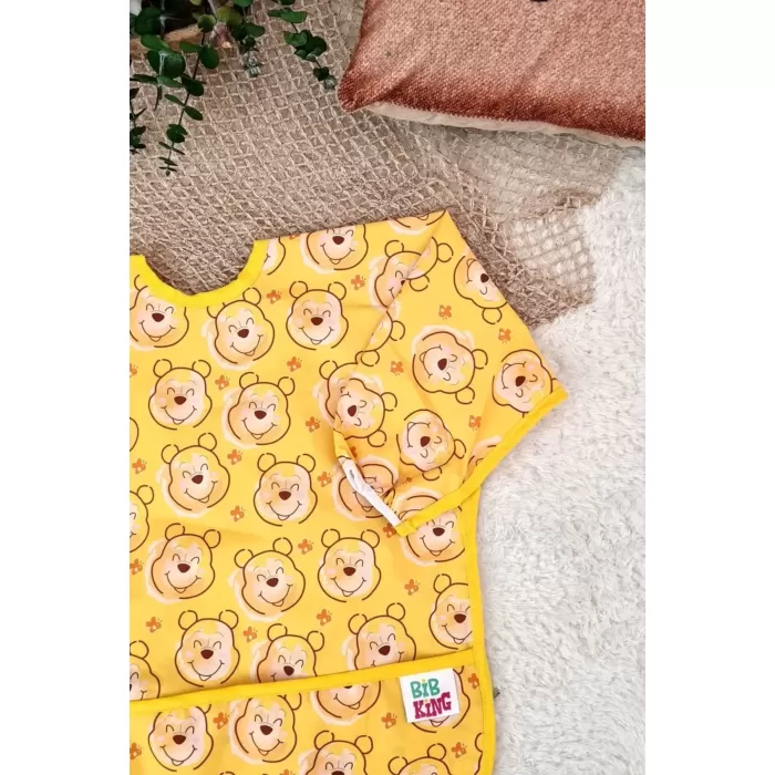 Bear Desenli Sıvı Geçirmez Unisex Aktivite Ve Mama Önlüğü 6-24 Ay