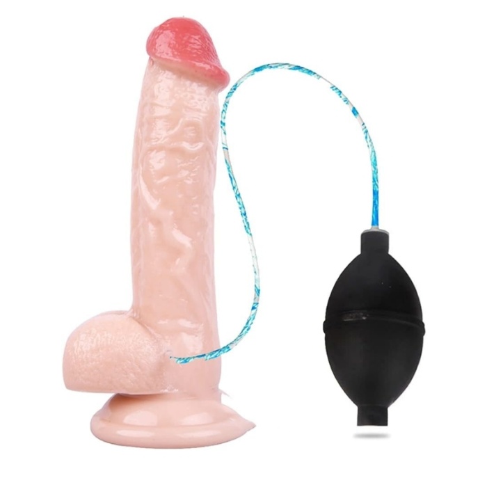 Su Fışkırtma Fonksiyonlu Gerçekçi Vantuzlu Dildo