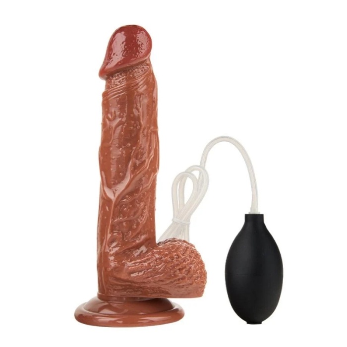 Su Fışkırtma Fonksiyonlu Gerçekçi Vantuzlu Melez Dildo