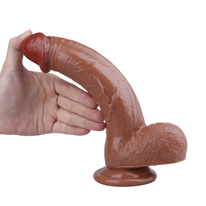 23CM Kahverengi Gerçekçi Dildo Penis