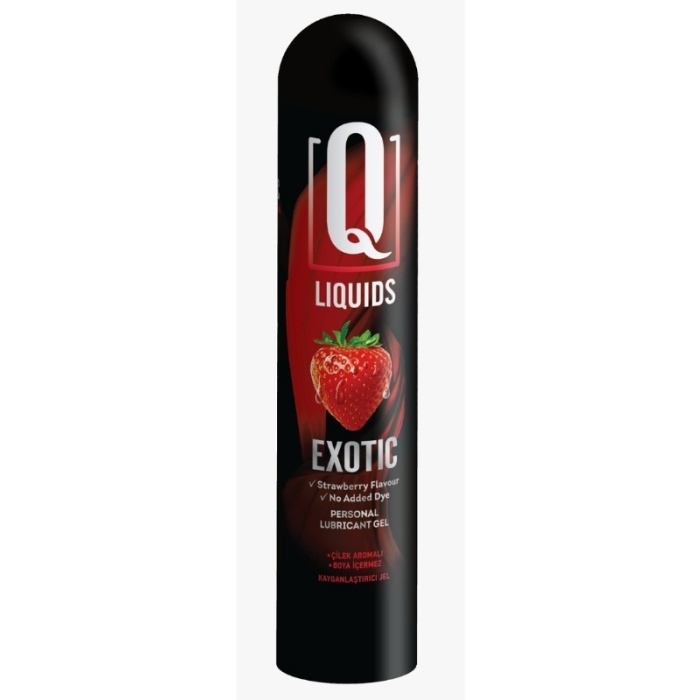 Q Liquids Exotic Çilek Aromalı 125 ML Su Bazlı Kayganlaştırı Jel