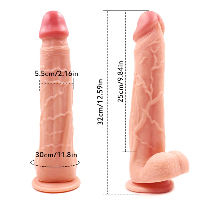 32CM Süper Realistik Gerçekçi Dildo