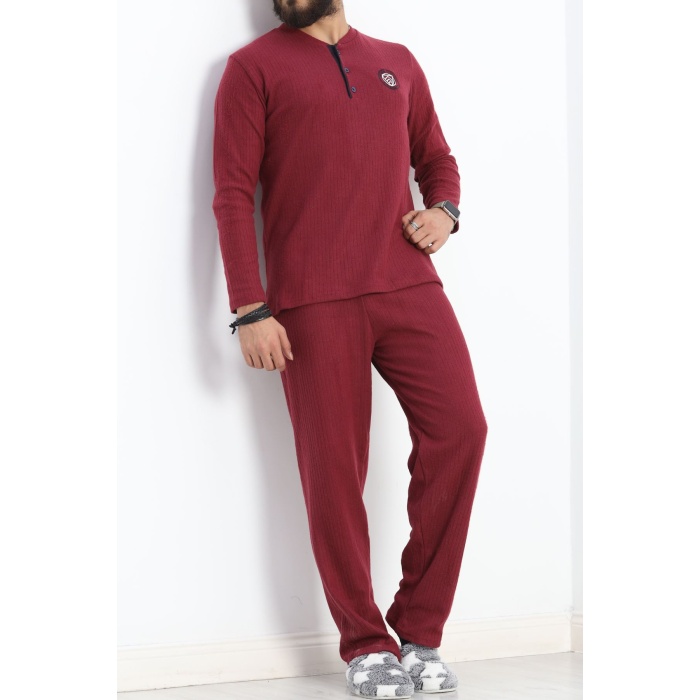 Erkek Pijama Takımı Bordo