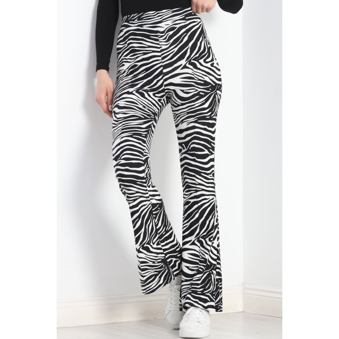 Desenli İspanyol Pantolon Zebra