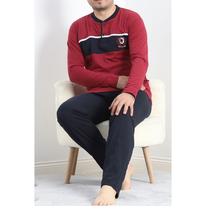 Erkek Pijama Takımı Bordo