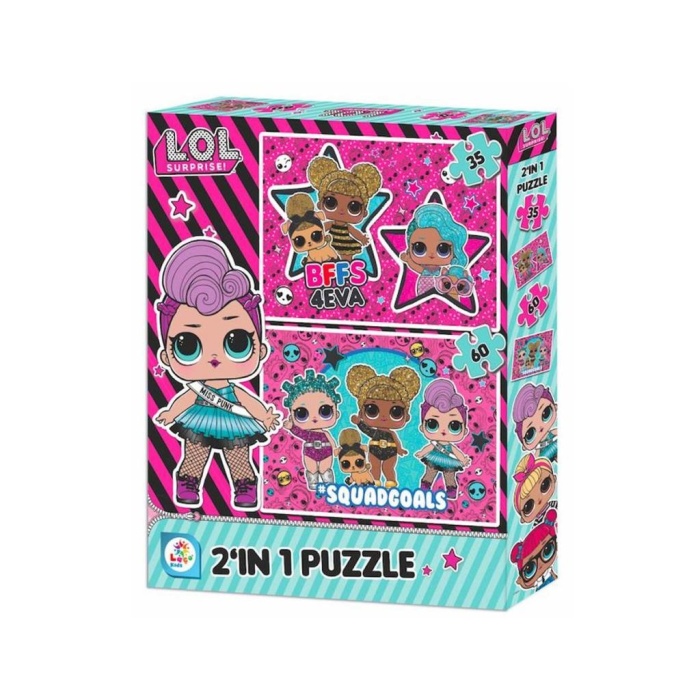 LOL7583 Laço Kids L.O.L. 2li Puzzle / 35+60 Parça Puzzle