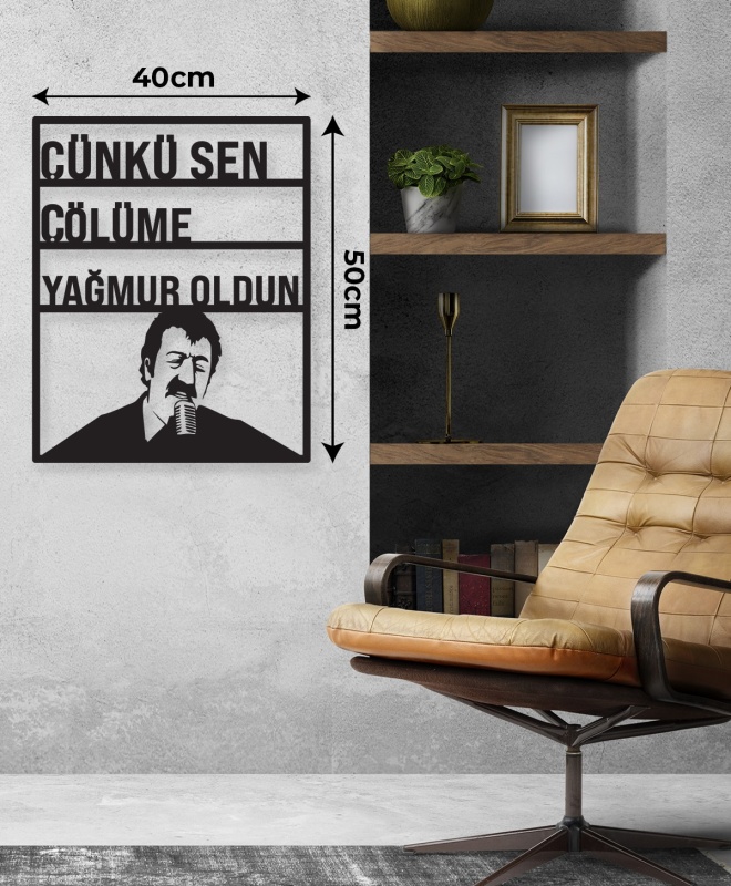 Çünkü Sen Çölüme Yağmur Oldun Metal Tablo