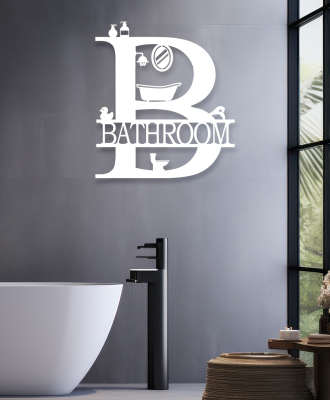 Bathroom B Metal Tablo