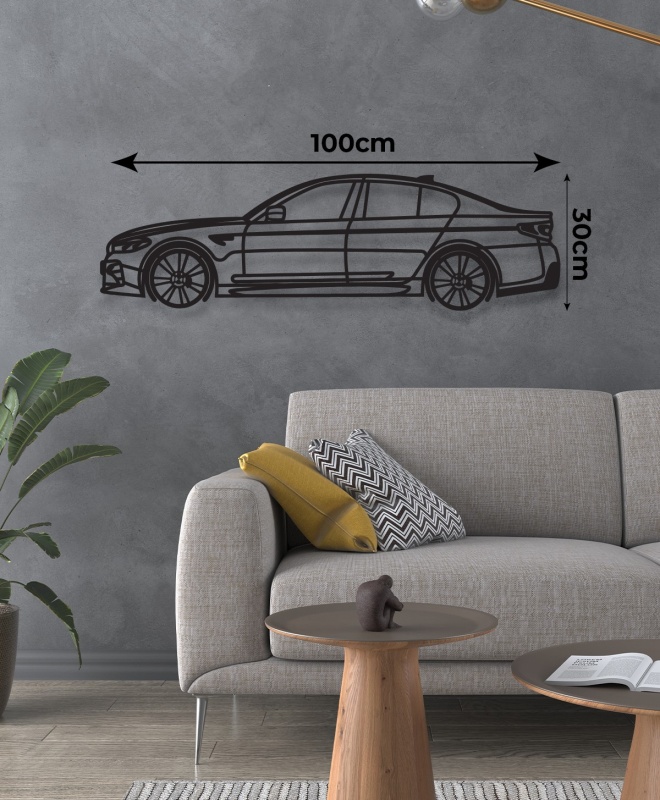 BMW M5 Yan Açı Metal Tablo