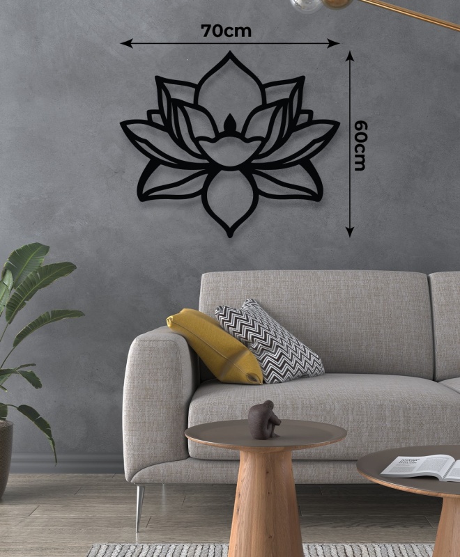 Dekoratif Lotus Çiçeği Metal Tablo