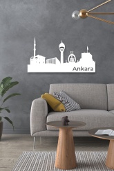 Yazılı Ankara Siluet Metal Tablo