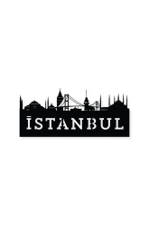 Büyük Yazılı İstanbul Siluet Metal Tablo