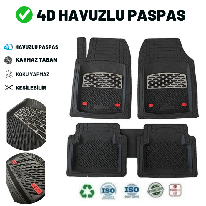 AUDİ A3 HB 2004 4D HAVUZLU ÜNİVERSAL YENİ NESİL PRO PASPAS SİYAH - GRİ