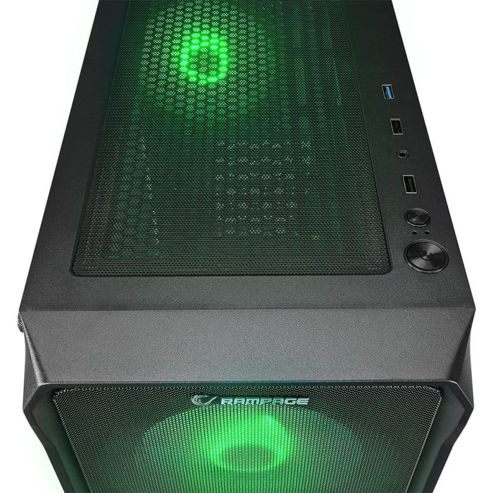 RAMPAGE COMPACT 4x120mm RGB FANLI 750W 80PLUS BRONZE MidT ATX GAMING KASA