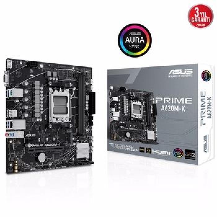 ASUS PRIME A620M-K 6400MHz(OC) DDR5 Soket AM5 M.2 HDMI VGA mATX Anakart