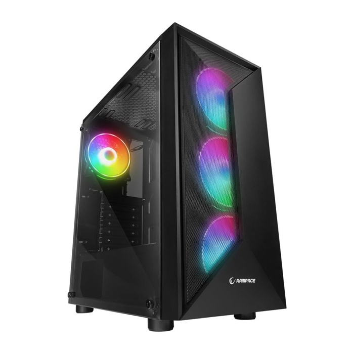 RAMPAGE TRIANGLE 4x120mm RGB Fanlı MidT ATX Gaming Oyuncu Kasası