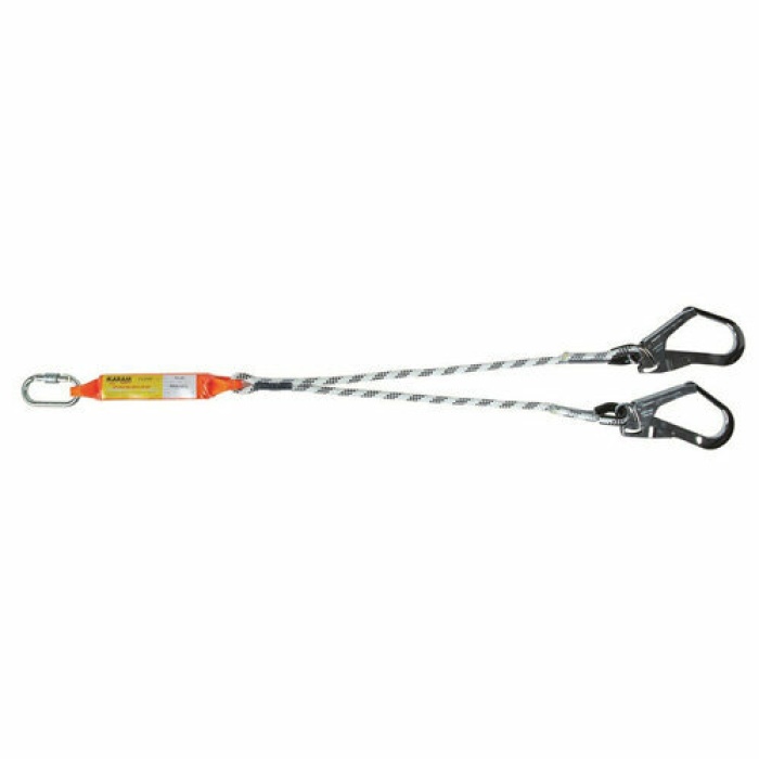 Karam KA341 Çift Kollu Şok Emicili Lanyard Statik Halatlı (1.20mt)