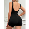 Kadın Kare Yaka Sırt Dekolte Detay Dalgıç Bodycon Mini Tulum