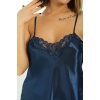 Lacivert Saten Babydoll Şortlu Takım - 259