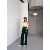 Osy Modal Yumuşak Dokulu Kumaş Nakış işlemeli Rahat Bol Paça Eşofman Pantalon - Haki