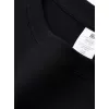 AICG Baskılı Kadın Oversize Bisiklet Yaka T-shirt - Siyah