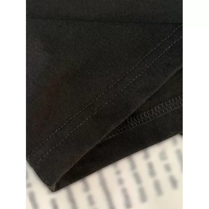 Newtro Baskılı Oversize Bisiklet Yaka T-shirt - Siyah
