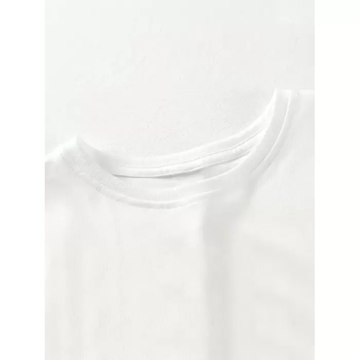 [Günlük T-Shirt] Hafif Kadın Günlük T-Shirt | Bol Kesim, Kısa Kollu, Yuvarlak Yaka, Eğlenceli Karikatür Ayı ve Umrumda Değil Baskı - Günlük Stil, İlkbahar/Yaz- Beyaz