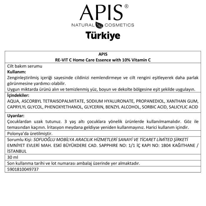 RE-VIT C EVDE BAKIM C Vitamini Özü YENİ FORMÜL - 30 ml