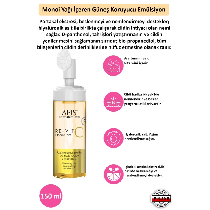 Yüz Temizleme Köpüğü RE-VIT C Vitamini İçeren Aydınlatıcı  - 150 Ml