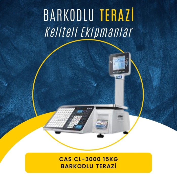 CAS CL-3000 15kg  BARKODLU Terazi