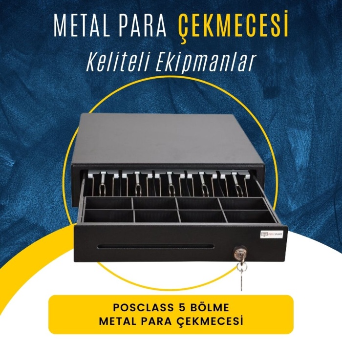 POSCLASS 5 Bölme  Metal Para Çekmecesi