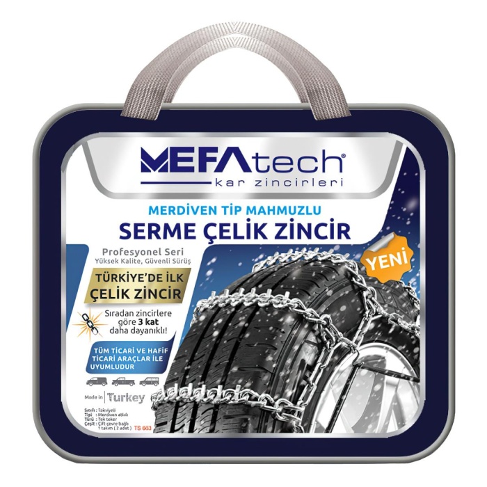 Mefatech Kar Zinciri 205-50-R17 Merdiven Tipi Mahmuzlu Serme Suv