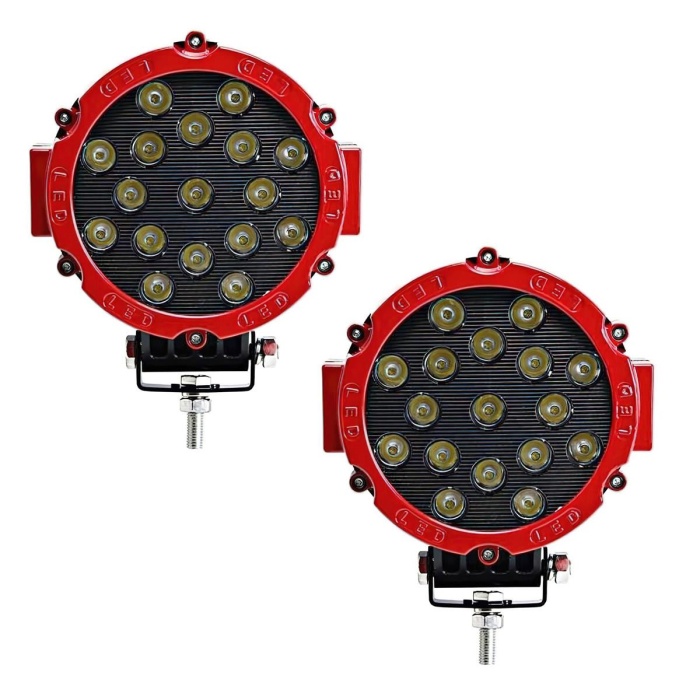 Off Road Sis Lambası Kırmızı 16 Cm Yuvarlak 17 Led 2 Adet