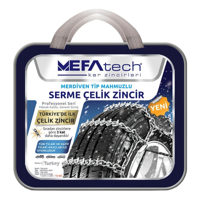 Mefatech Kar Zinciri 205-70-R14 Merdiven Tipi Mahmuzlu Serme Suv