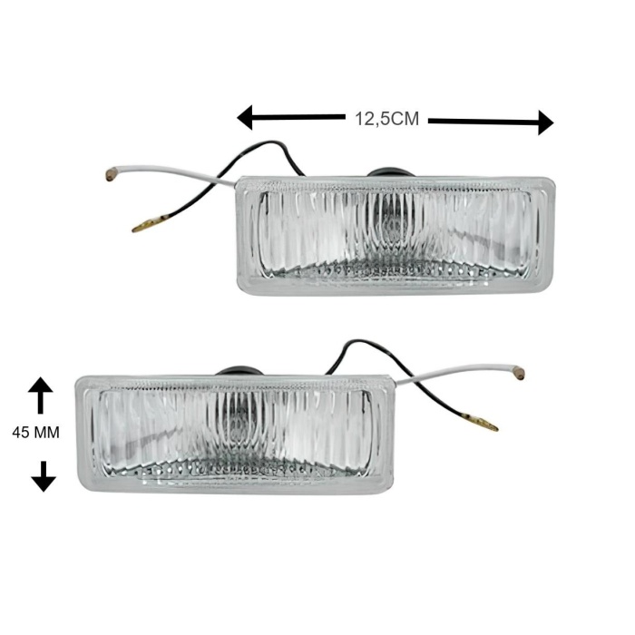 Carub Oto Sis Lambası Beyaz Cam Dikdörtgen 12V 1 Takım 2 Adet